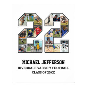 Player Number 22 Senior Sports Team Photo Collage Poster