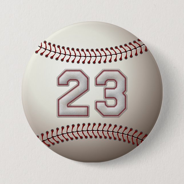Player Number 23 - Cool Baseball Stitches Pins (Front)