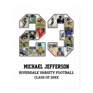 Player Number 23 Senior Sports Team Photo Collage Poster