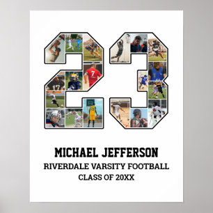 Player Number 23 Senior Sports Team Photo Collage Poster