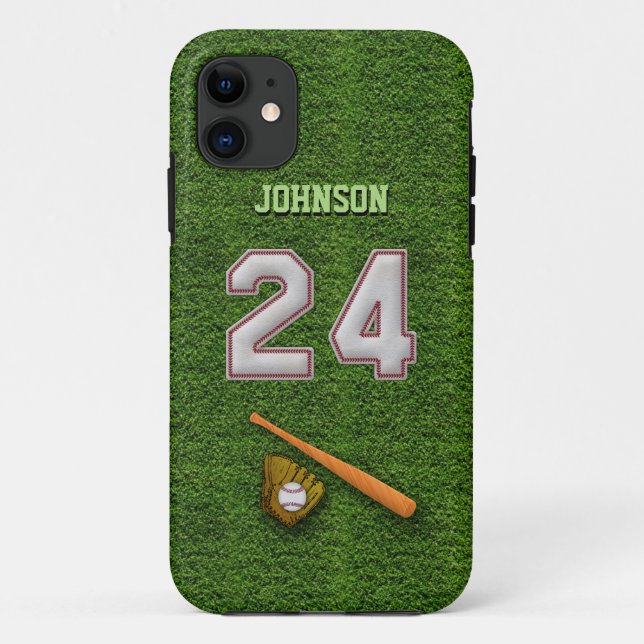 Player Number 24 - Cool Baseball Stitches Case-Mate iPhone Case (Back)