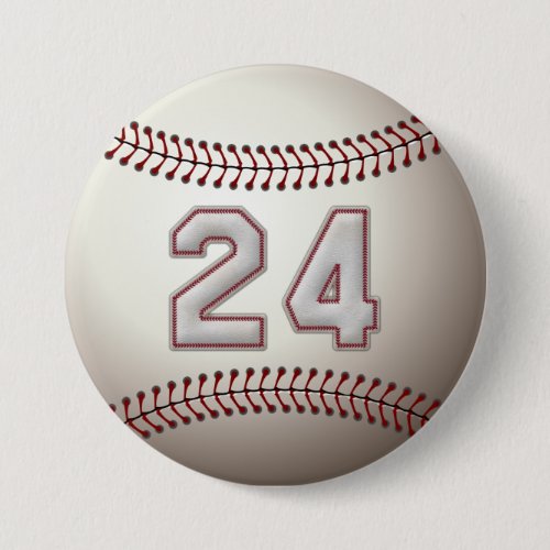 Player Number 24 _ Cool Baseball Stitches Pins