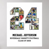 Player Number 24 Senior Sports Team Photo Collage