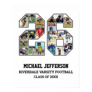 Player Number 26 Senior Sports Team Photo Collage Poster