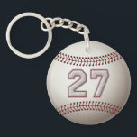Player Number 27 - Cool Baseball Stitches Keychain<br><div class="desc">This Number is specially created to imitate Baseball Stitches Look. 

 Hope you will like it.</div>
