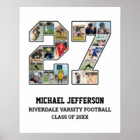 Player Number 27 Senior Sports Team Photo Collage