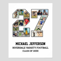 Player Number 27 Senior Sports Team Photo Collage Poster