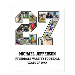 Player Number 27 Senior Sports Team Photo Collage Poster