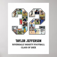 Player Number 32 Senior Sports Team Photo Collage
