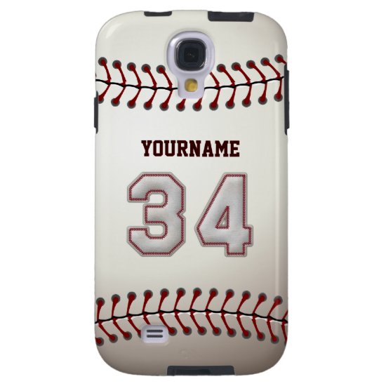 Player Number 34 - Cool Baseball Stitches Look Galaxy S4 Case