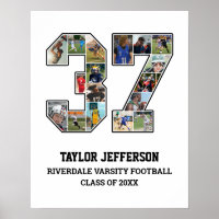 Player Number 37 Senior Sports Team Photo Collage