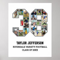 Player Number 38 Senior Sports Team Photo Collage