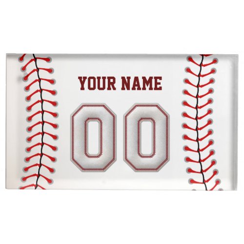 Player Number 43 _ Cool Baseball Stitches Table Card Holder