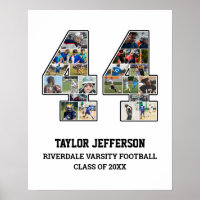 Player Number 44 Senior Sports Team Photo Collage
