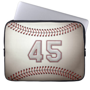 Player Number 45 - Cool Baseball Stitches Laptop Sleeve