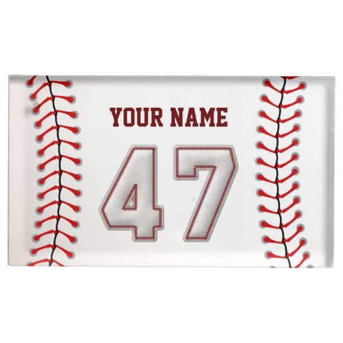 Player Number 47 _ Cool Baseball Stitches Table Number Holder