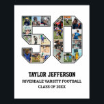 Player Number 50 Senior Sports Team Photo Collage Poster<br><div class="desc">Personalized photo collage for player number 50. This customizable photo gift is perfect for senior night, sports award banquet or birthday gift for your athlete son, daughter or student. It's a great way to display precious moments and memories from their sports games. The poster features a collage of photos, and...</div>