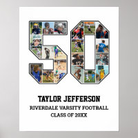Player Number 50 Senior Sports Team Photo Collage