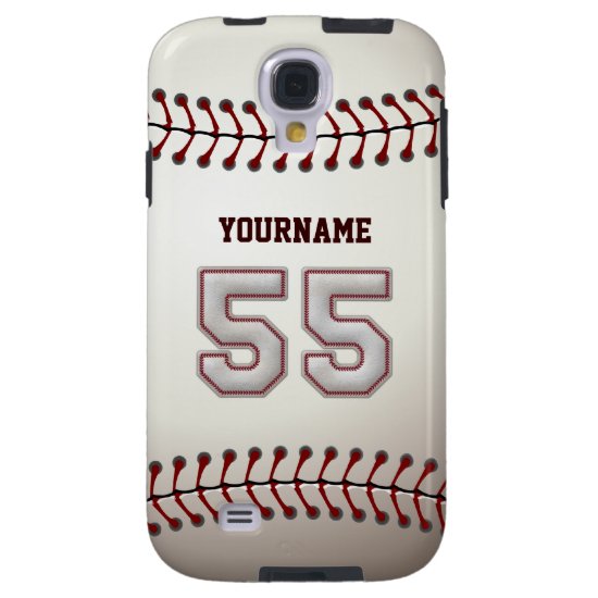 Player Number 55 - Cool Baseball Stitches Look Galaxy S4 Case