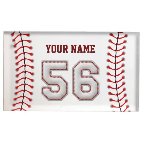 Player Number 56 _ Cool Baseball Stitches Place Card Holder