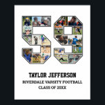 Player Number 59 Senior Sports Team Photo Collage Poster<br><div class="desc">Personalized photo collage for player number 59. This customizable photo gift is perfect for senior night, sports award banquet or birthday gift for your athlete son, daughter or student. It's a great way to display precious moments and memories from their sports games. The poster features a collage of photos, and...</div>