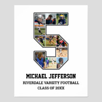 Player Number 5 Senior Sports Team Photo Collage Poster
