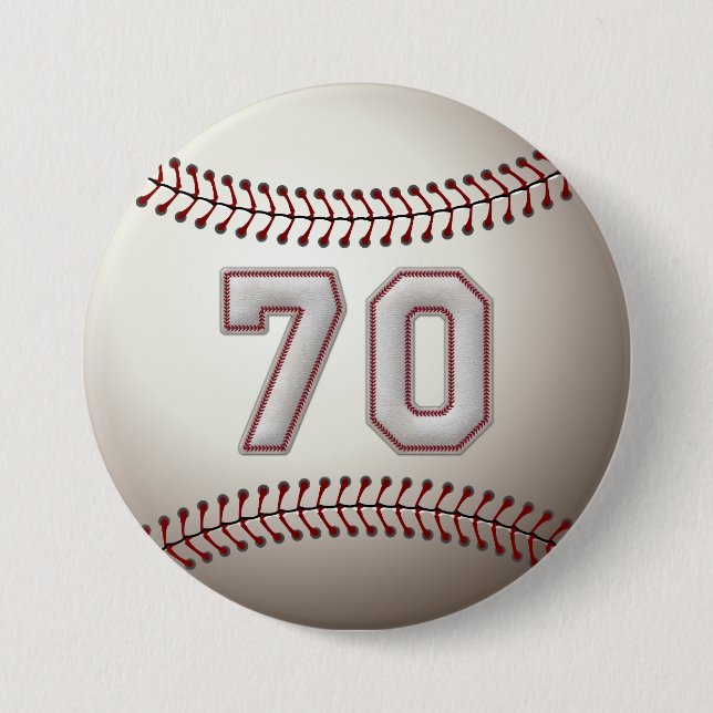 Player Number 70 - Cool Baseball Stitches Pins (Front)