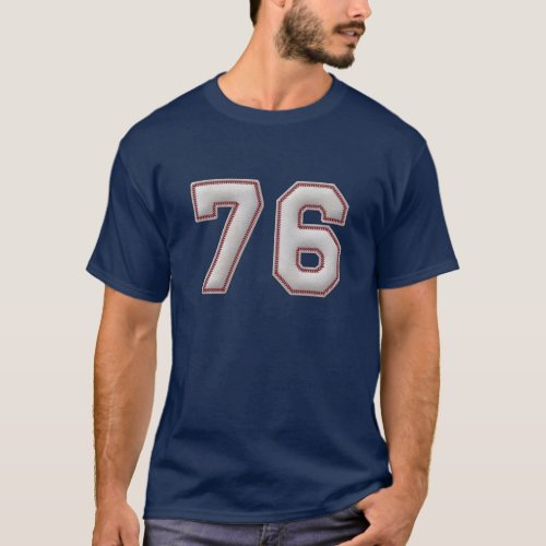 Player Number 76 _ Cool Baseball Stitches T_Shirt