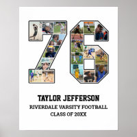 Player Number 76 Senior Sports Team Photo Collage