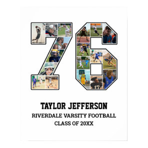 Player Number 76 Senior Sports Team Photo Collage Poster