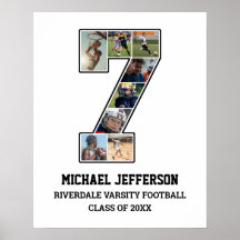 Player Number 7 Senior Sports Team Photo Collage