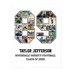 Player Number 89 Senior Sports Team Photo Collage Poster