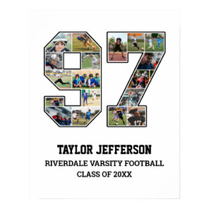 Player Number 97 Senior Sports Team Photo Collage Poster