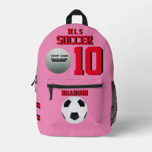 Player, number name team,rose,soccer backpacks B/R