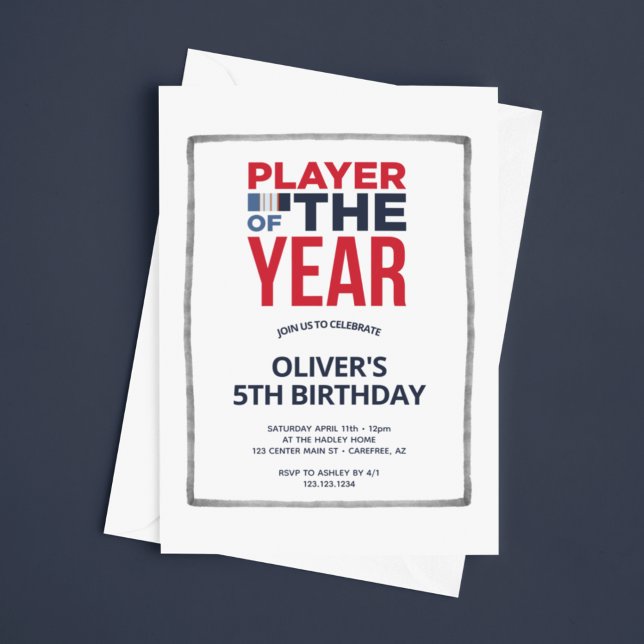 Player of the Year Boy's Birthday Invitation (Creator Uploaded)