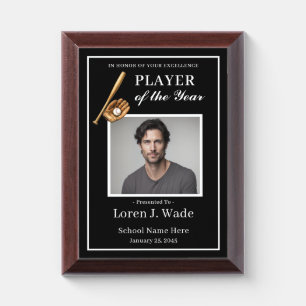 Player of the Year School Baseball Excellence Award Plaque
