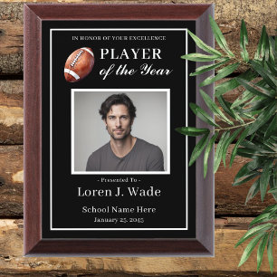 Player of the Year School Employee Excellence  Award Plaque