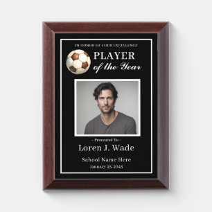 Player of the Year School Soccer Excellence Award Plaque