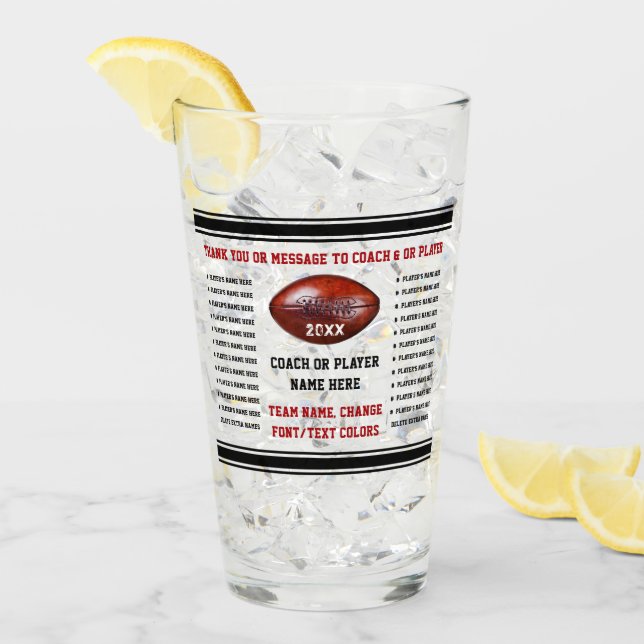 Player or Coach Football Gift Ideas, Football Glass (Front Ice)