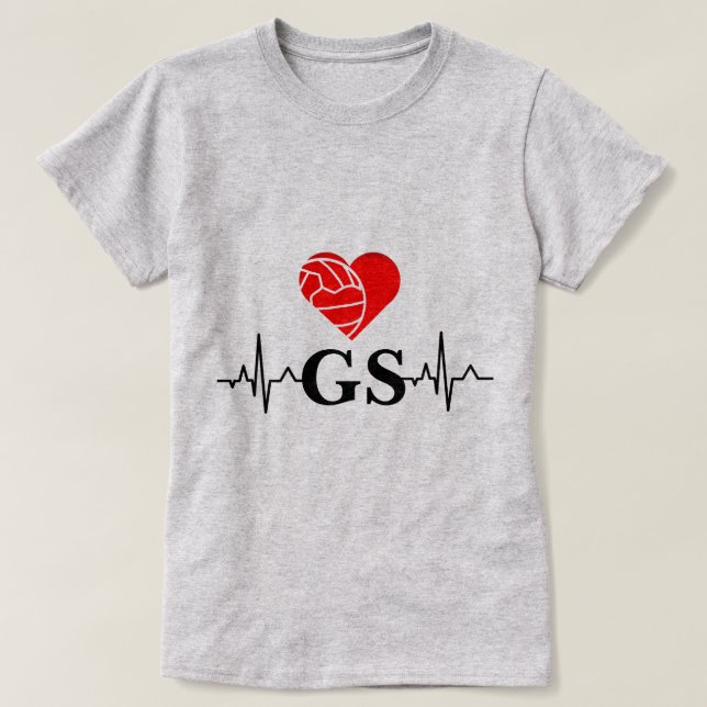 Player Position Heartbeat I Love Netball T-Shirt (Design Front)