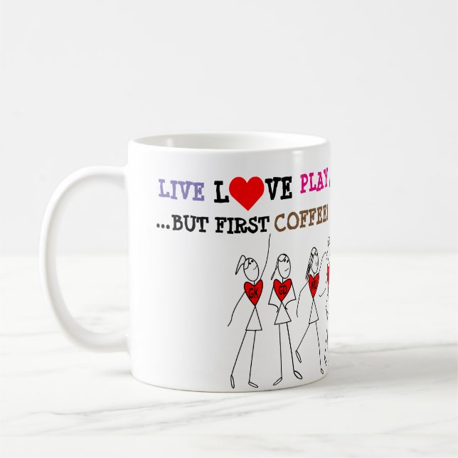 Player Positions and Funny Love Netball Quote Coffee Mug (Left)