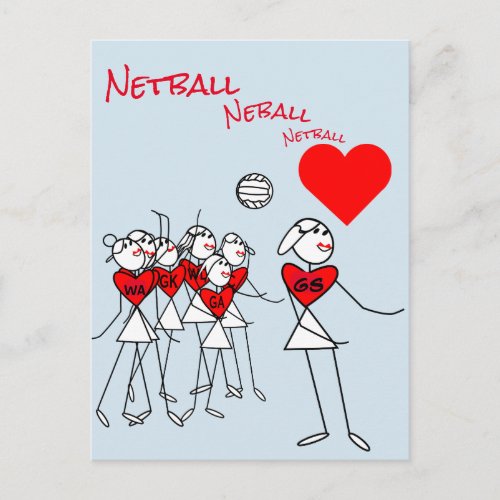 Player Positions Love Netball GS Clipart  Post Postcard