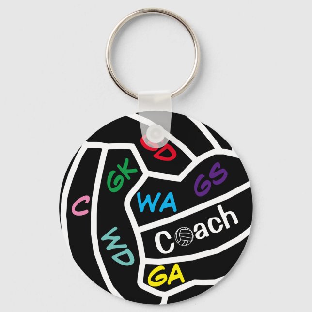 Player Positions Netball Coach Keychain (Front)