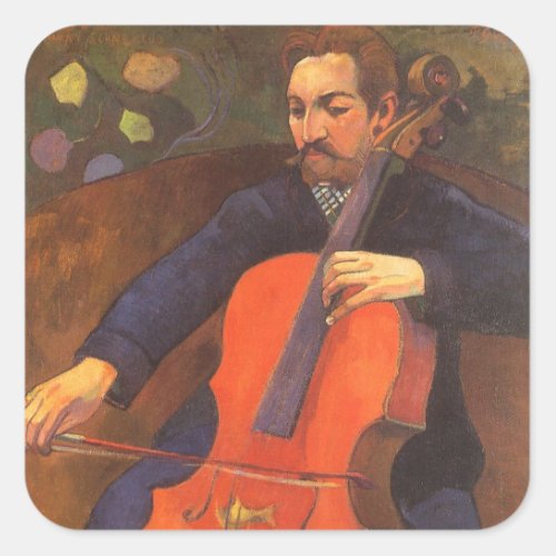 Player Schneklud Portrait by Paul Gauguin Square Sticker