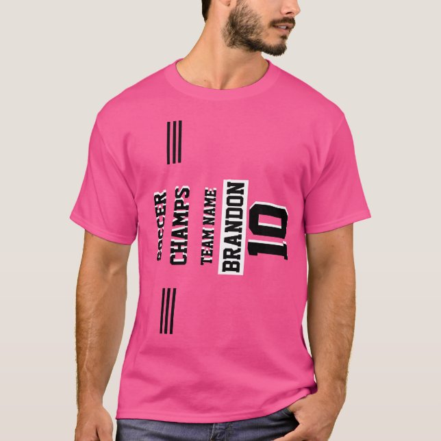 player sport soccer champs pink  personalized T-Shirt (Front)