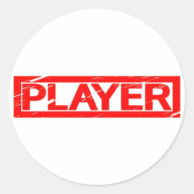 Player Stamp Classic Round Sticker (Front)