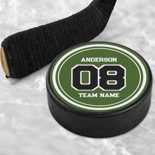 Player Team Jersey Number Name Green  White Hockey Puck