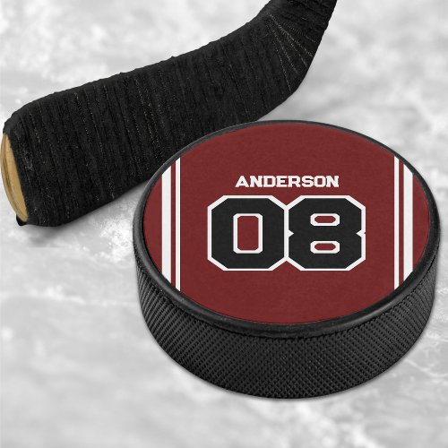 Player Team Jersey Number Name Red  White Hockey Puck