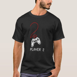 Player Two heart Video Game gamer Couples Costume T-Shirt