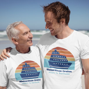 Playera Atardecer de la familia de cruceros personalizados